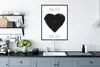 MuchoWow® Gerahmtes Poster Liebe - Herz - Schwarz - Zitat Produktbild-Vorschau 3