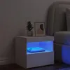 vidaXL Nočný stolík s LED osvetlením biely 50x40x45 cm Náhľad obrázku produktu 4