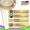 A roll of wood veneer edge banding with descriptive marketing callouts. Produktbild-Vorschau