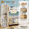 A bunk bed with a bookshelf and various material samples shown in callout boxes. Anteprima dell’immagine prodotto