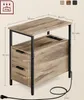 A product image showing a side view of a wooden side table with dimensions and weight capacity indicated by text overlays. Produktbild-Vorschau