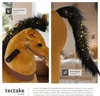 A split image showing a close-up of a toy horse's head and mane on the left, and its hindquarters and tail on the right. Both parts are decorated with gold glitter. Náhled obrázku produktu