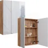 A bathroom cabinet with its doors open, showing shelves with various items. Náhled obrázku produktu