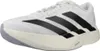 A white Adidas running shoe with black stripes is shown from the side against a white background. Produktbild-Vorschau
