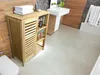 A bathroom scene with a wooden cabinet, sink, and toilet. Produktbild-Vorschau