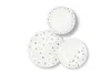 Three white plates with a colorful ski-themed pattern are arranged on a white background. Anteprima dell’immagine prodotto