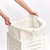 Zeller Wäschetruhe, MDF/Baumwolle, weiß lackiert 35x35x55 Produktbild-Vorschau 3