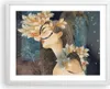 Gerahmtes Poster - Weißer Rahmen - Surreal Frau Blumen - Produktbild-Vorschau 1