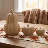 Zucche decorative set di 3 rigate opache decorazioni Anteprima dell’immagine prodotto 2