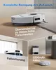 Collage of images showing a robot vacuum cleaner and its features. Anteprima dell’immagine prodotto