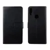 A black flip case for a Huawei P Smart 2019 phone, shown from the front and back. Produktbild-Vorschau