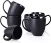 DOWAN 473ml Keramik Schwarze Kaffeetassen Set von 6 Produktbild-Vorschau 1
