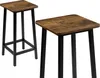 Two industrial-style bar stools with wooden seats and black metal frames are shown against a white background. Podgląd zdjęcia produktu