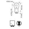 1x PHILIPS PR21/5W Kugellampe Rücklicht-Birne 12V 21/5W Produktbild-Vorschau 14