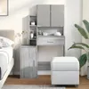 A vanity table with a cabinet and stool in a bedroom setting. Produktbild-Vorschau