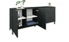 Sideboard "Sophia" 152 cm mit Metallfüßen schwarz-matt Produktbild-Vorschau 3
