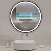 Miroir de salle de bain  rond LED 70cm, avec cadre noir, Voir les images du produit 3