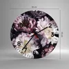 Wanduhr - Rund - Glasuhr - Pfingstrosen Veilchen Blumen - Produktbild-Vorschau 3
