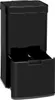 A black stainless steel sensor trash can with a pull-out drawer containing two compartments. Podgląd zdjęcia produktu