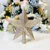 Copri albero di Natale - Stella glitterata champagne 20 cm Anteprima dell’immagine prodotto 2