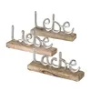 Dekoaufsteller Jillien Schriftzug Aluminium Mango 3er Set Produktbild-Vorschau 1