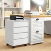 A home office setting with a file cabinet and desk. Voir les images du produit