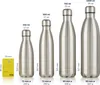 Comparison of different sizes of stainless steel water bottles with a credit card for scale. Produktbild-Vorschau