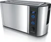 A modern, silver toaster with a digital display and control buttons. Voir les images du produit