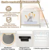 A collage of images showcasing features of a hidden cat litter box cabinet. Produktbild-Vorschau