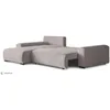 A light gray sectional sofa is shown from a side angle against a white background. The sofa appears to be in a partially extended state, possibly showing its bed function. Produktbild-Vorschau
