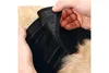 Hands are shown adjusting a black wrap with fur trim, likely for a dog. Produktbild-Vorschau