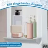 A shelf in a shower with various toiletries. Náhled obrázku produktu