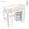Sweiko Hochbett, 90x200cm , Schreibtisch, Kleiderschrank, 3 Produktbild-Vorschau 8