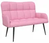 vidaXL dvojmiestna pohovka ružová 115 x 61 x 87 cm látková Náhľad obrázku produktu 1