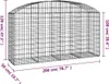 The Living Store Gabione mit Hochbogen 200x50x100/120 cm Produktbild-Vorschau 5