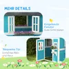 Outsunny Kinderspielhaus aus Holz mit Fenster Blumenregal Produktbild-Vorschau 7
