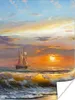 MuchoWow® Poster Malerei - Wasser - Segelboot - Ölfarbe Produktbild-Vorschau 1