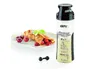 A GEFU Crêpes-SpätzleMix TWISTER bottle next to a plate of crepes and cherries. Produktbild-Vorschau