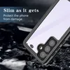 A phone case is shown on a dark, rocky surface, with small rocks falling around it. Produktbild-Vorschau