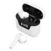 A pair of white wireless earbuds with a charging case, shown on a white background. Podgląd zdjęcia produktu