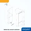 Diagrams showing dimensions and a logo with text. Produktbild-Vorschau