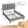A diagram of a bed frame with dimensions and specifications. Produktbild-Vorschau