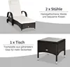 Outsunny Sonnenliege Gartenliege Tisch 3er Set Gartenmöbel Produktbild-Vorschau 6