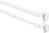 Two white telescopic rods and two white adhesive hooks against a white background. Produktbild-Vorschau