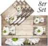 Tischset Margeriten Blumen 8er Tischunterlage Tischdeko Produktbild-Vorschau 1