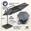 CASARIA® Ampelschirm 300 cm Komplettset inkl. 4 Gewichte & Produktbild-Vorschau 6