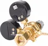 A close-up studio shot of a gas pressure regulator with two gauges. Produktbild-Vorschau