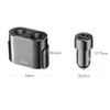 Product dimensions and details are shown for a car charger splitter and a car charger. Produktbild-Vorschau