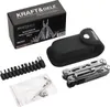 A product shot of a multitool kit laid out on a white background, including the box, the multitool, a pouch, and accessories. Náhľad obrázku produktu