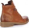 A side view of a brown leather boot against a white background. Produktbild-Vorschau